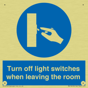 Turn off light switches when leaving the room